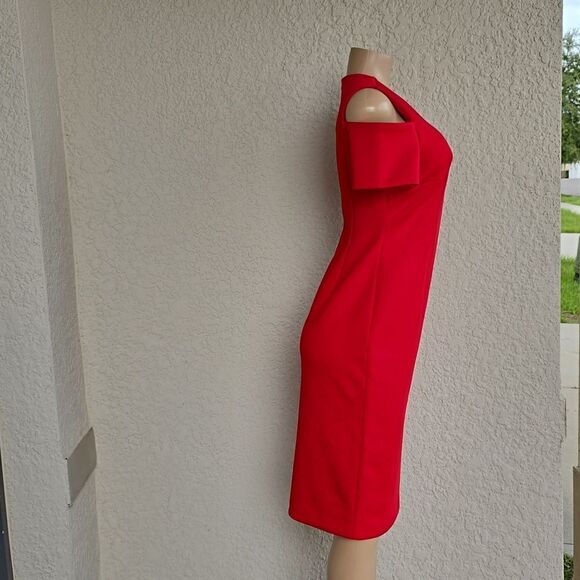 BRAND NEW CALVIN KLEIN COLD SHOULDER FITTED DRESS G1 - Picture 4 of 13